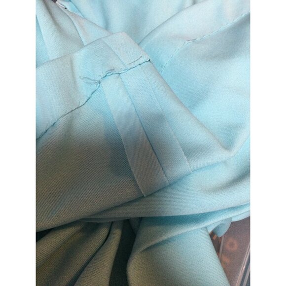 Vintage Miss Rubette Maxi Dress Lace Trim Cape Overlay Blue Size 14 - Picture 12 of 12